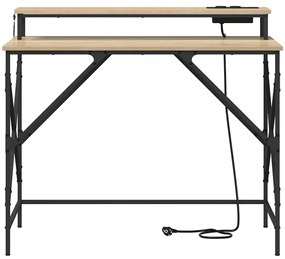 Asztal tárolóval sonoma tölgy 100 x 50 x 86.5 cm Faanyag