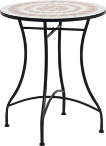 Outsunny Kerti Asztal Ø60 x H71cm, Időjárásálló Fém Terasz Asztal, Kültéri Étkező Asztal, Kemping Oldalasztal, Kerek Terasz Asztal Kertbe, Balkondra N