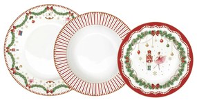 Karácsonyi porcelán 18 részes étkészlet Magie de Noel