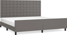 vidaXL szürke műbőr ágykeret fejtámlával 200 x 200 cm