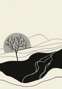 Poszter 68x98cm Hullámos Hold