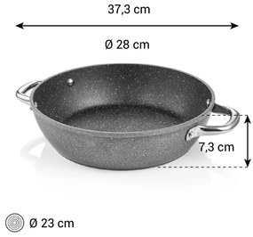 Tescoma Mély serpenyő i-PREMIUM Stone átmérő 28cm, 2 fogantyúval