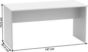 Kétoldalas íróasztal, fehér, JOHAN 2 NEW 08 JH112
