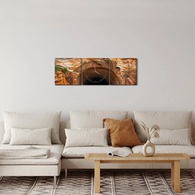 Kép - alagút a sziklaban (órával) (90x30 cm)