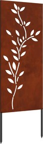 vidaXL Kertvédő vászon Virágos Rozsdás 50 x 140 cm időjárásálló acél