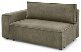 Világoszöld kordbársony kanapé modul (bal oldali) Nihad modular – Bobochic Paris