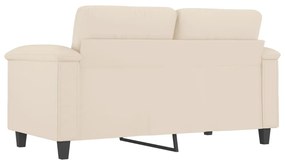 kétszemélyes bézs mikroszálas szövetkanapé 120 cm