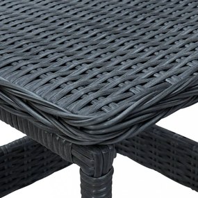 sötétszürke polyrattan kerti asztal 45 x 45 x 46,5 cm