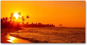 Fotó üveg kép Naplemente tengerpart 140x70
