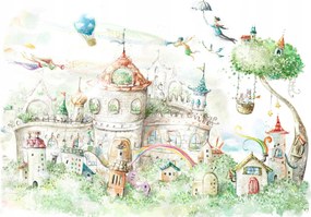 Fotótapéta Kastély Akvarell Álmok Gyerekkor Színek 312x219 +ragasztó