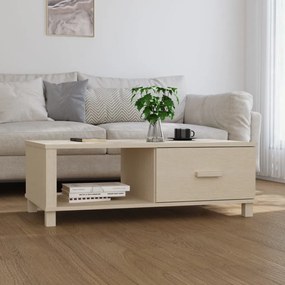 HAMAR mézbarna tömör fenyőfa dohányzóasztal 100 x 55 x 35 cm
