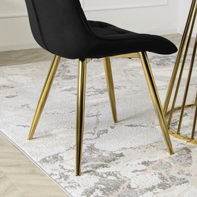 Elegáns Fekete Étkezőszék Arany Lábbal. CARO