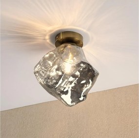 Mennyezeti lámpa CRISTAL 1xE14/15W/230V sárgaréz/füstös fekete