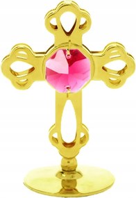 Arany kereszt figura CrystoKraft Svarowski kristály dekoráció ajándék