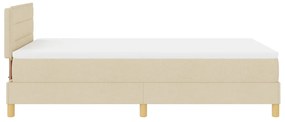 Box Spring ágy matraccal és LED-del, krém színben, 120x200 cm, szövet