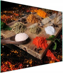 Üveg Vágódeszka 52x30 Fűszerek Edzett Üveg