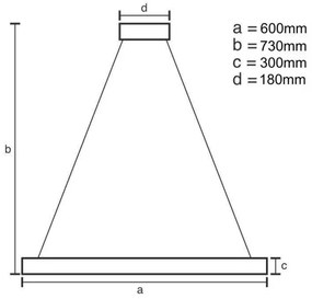 LED állítható fényerejű rúd csillár LED/80W/230V 3000-6500K arany + DO