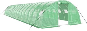 vidaXL zöld acélvázas melegház 64 m² 16 x 4 x 2 m