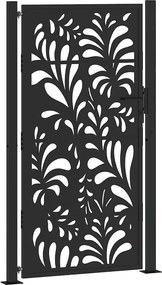 vidaXL fekete acél kerti kapu 100x175 cm hullámmintás acélból