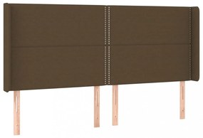 sötétbarna szövet fejtámla szárnyakkal 183x16x118/128 cm