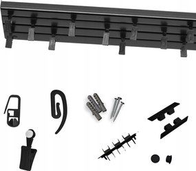 Mennyezeti sín Mennyezeti függönykarnis hármas Fekete Pvc béka 510 cm