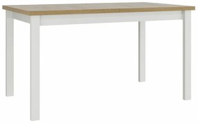 Asztal Victorville 126Sonoma tölgy, Fehér, 76x80x140cm, Hosszabbíthatóság, Laminált forgácslap, Fa, Részben összeszerelt