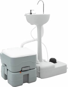 vidaXL Kemping WC Készlet 2 pcs Szürke 50,5 x 33 x 103 cm