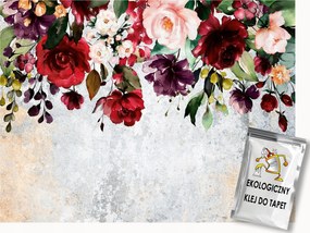 Fotótapéta Flizelina Virágok Lógó Rózsák Bazsarózsa Füzér Fal 350x250 ragasztó