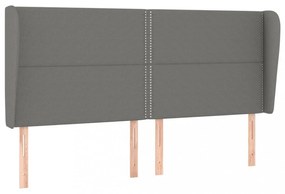 sötétszürke szövet fejtámla szárnyakkal 203x23x118/128 cm