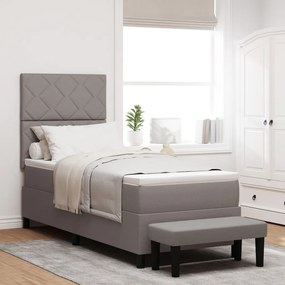 Box Spring Ágy matraccal és paddal Taupe 80x200 cm Szövet