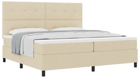 Boxspring ágy matraccal Krém 200x200 cm Szövet
