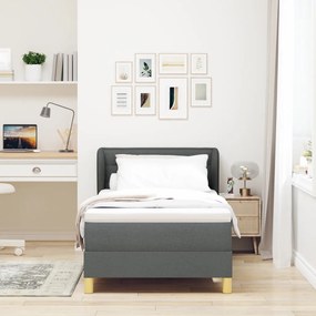 Boxspringágy Matracokkal Sötétszürke 90x200 cm Szövet
