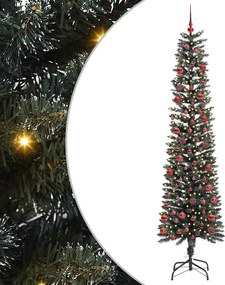 vidaXL Mű karácsonyfa 300 LED-del Zöld 210 cm PVC és Műanyag és Acél