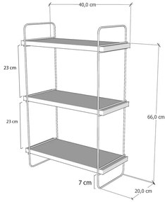 Natúr színű többszintes fali polc tölgyfa dekorral 40 cm Pulalis – Kalune Design