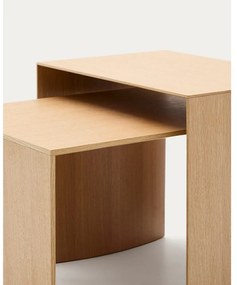 Tárolóasztal tölgyfa dekorral 40x55 cm Litto – Kave Home