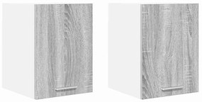 Függő szekrény polcokkal Riga 2 pcs Szürke Sonoma és fehér