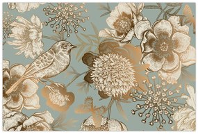 Kép - Kert egy madárral (90x60 cm)