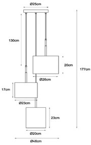 Lucide 45409/13/30 - Csillár zsinóron MAYA 3xE27/40W/230V fekete