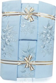 Hímzett ágyneműhuzat lepedő 200 x 220 kék