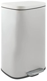 Matt fehér acél pedálos szemetes 50 l Akira – Spirella