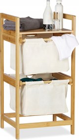 Szabadonálló szennyestartó kosár 25 l fehér praktikus és elegáns Relaxdays