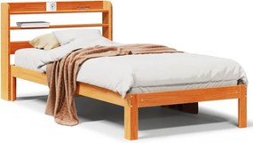 vidaXL viaszbarna tömör fenyőfa ágy matrac nélkül 75 x 190 cm