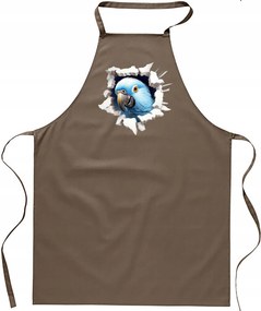 Konyhai Kötény pamut bézs lyuk Papagáj madár FA_489_b