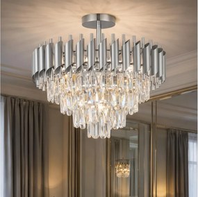 Brilagi - Felületre szerelhető csillár ECLIPSE 7xE14/10W/230V, átmérő 48 cm, ezüst