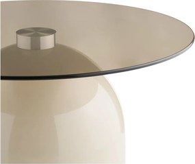 Bézs kerek dohányzóasztal üveg asztallappal ø 70 cm Ravello – House Nordic