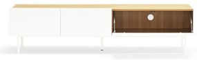 Fehér-natúr színű TV-állvány tölgyfa dekorral 180x45 cm Arista – Teulat