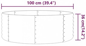 barna horganyzott acél kerti magaságyás 100x100x36 cm