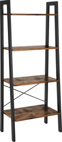 Rusztikus tároló polc 4 szinttel, létra polc 56 x 34 x 136 cm
