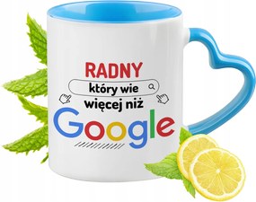 Tanácsosnak Kék Bögre Szív Alakú Füllel Ajándék