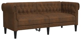 2 személyes barna szövet Chesterfield kanapé